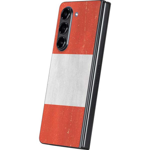 Peru Flag Distressed Galaxy Z Fold5 5G Skin